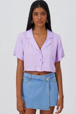 Camisa crop lisa