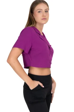 Camisa crop lisa