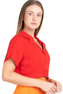 Camisa crop lisa