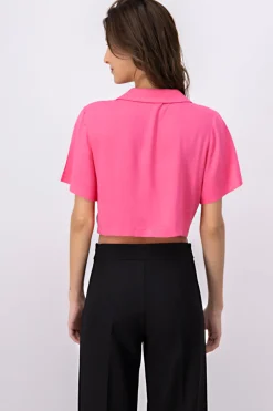 Camisa crop lisa