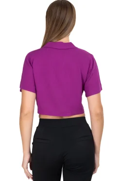 Camisa crop lisa