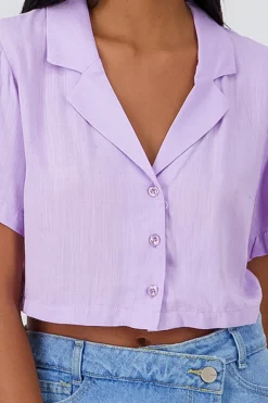 Camisa crop lisa
