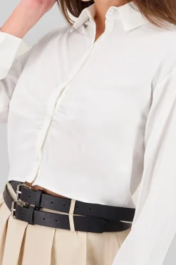 Camisa crop manga larga detalle frunce