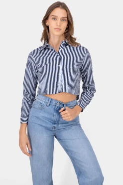 Camisa crop rayas
