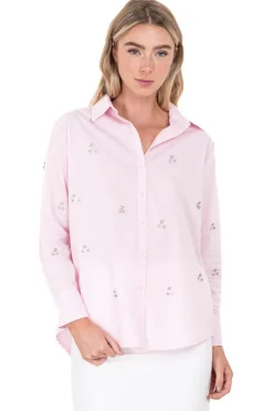 Camisa cuello solapa brillos