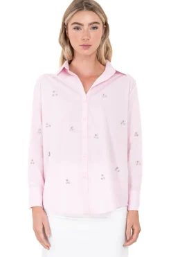 Camisa cuello solapa brillos