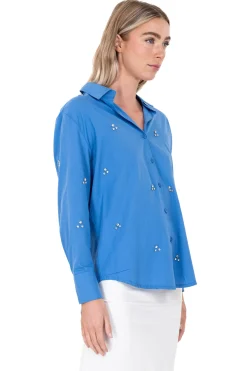 Camisa cuello solapa brillos