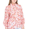 Camisa flores cuello solapa brillos