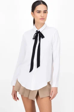 Camisa Larga Detalle Moño