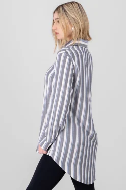 Camisa larga fluida rayas