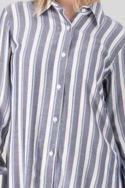 Camisa larga fluida rayas