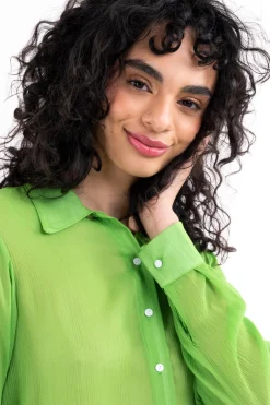 Camisa lisa fluida mesh