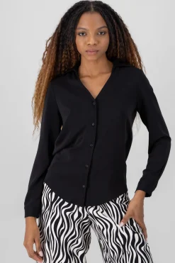 Camisa lisa larga manga larga