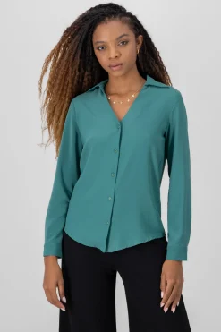 Camisa lisa larga manga larga