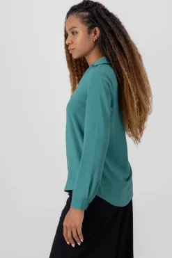 Camisa lisa larga manga larga