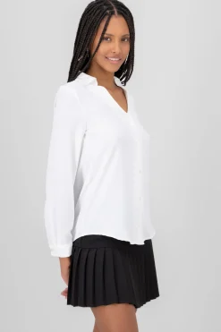 Camisa lisa larga manga larga