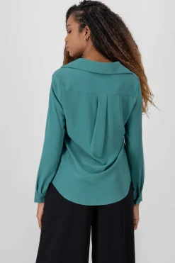 Camisa lisa larga manga larga