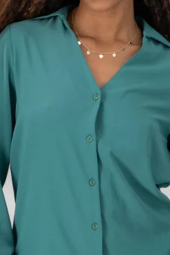 Camisa lisa larga manga larga