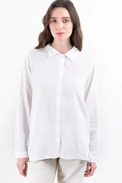 Camisa lisa manga larga