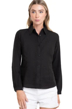 Camisa lisa manga larga