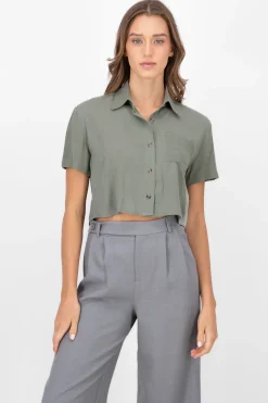 Camisa Manga Corta Detalle Bolsa