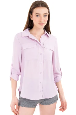 Camisa manga larga bolsos maxi