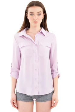 Camisa manga larga bolsos maxi