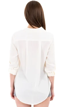 Camisa manga larga bolsos maxi