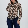 Camisa manga larga estampada lurex