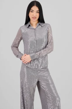 Camisa manga larga lentejuelas