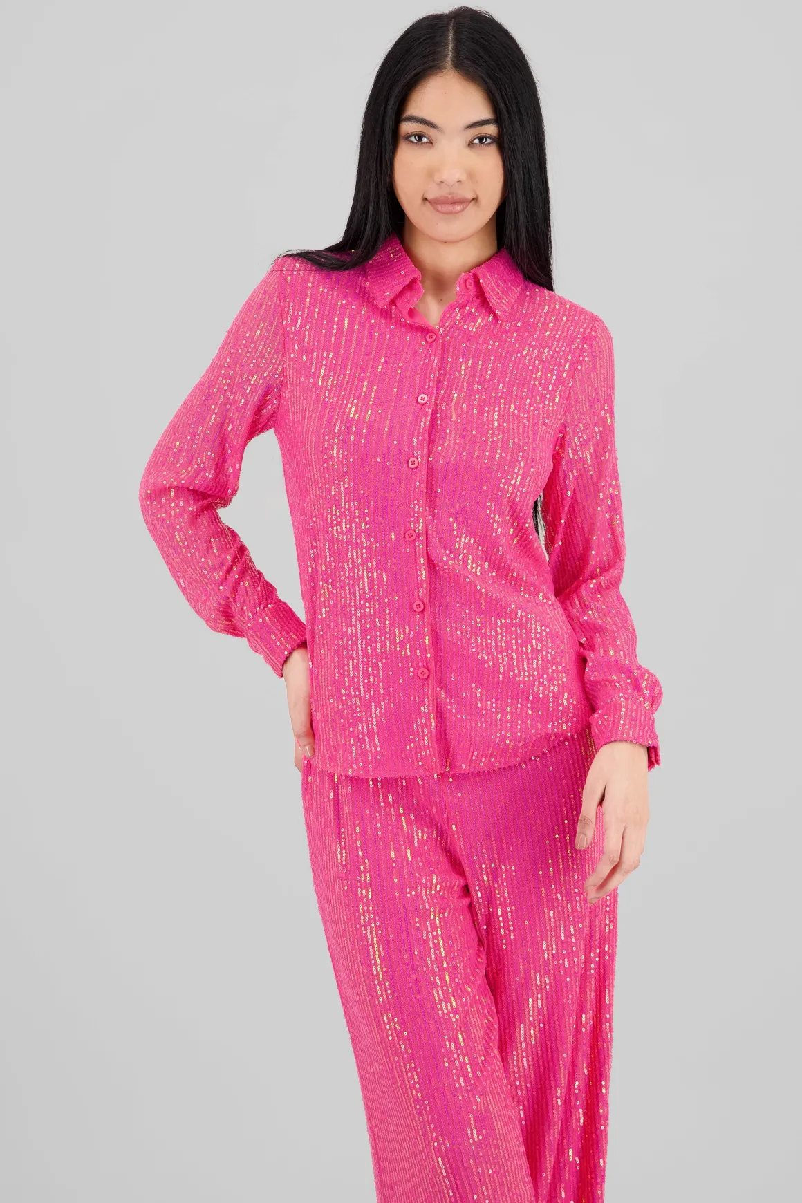 Camisa manga larga lentejuelas