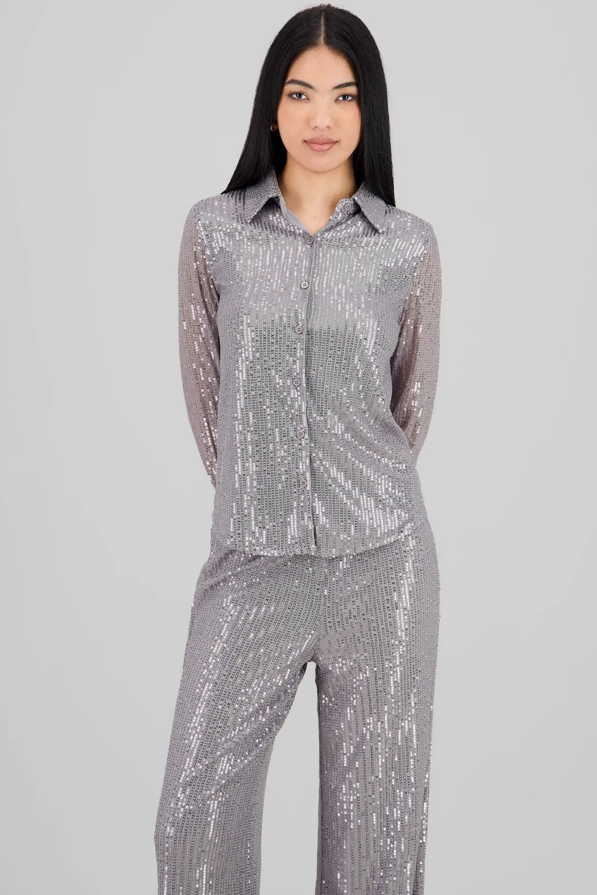 Camisa manga larga lentejuelas