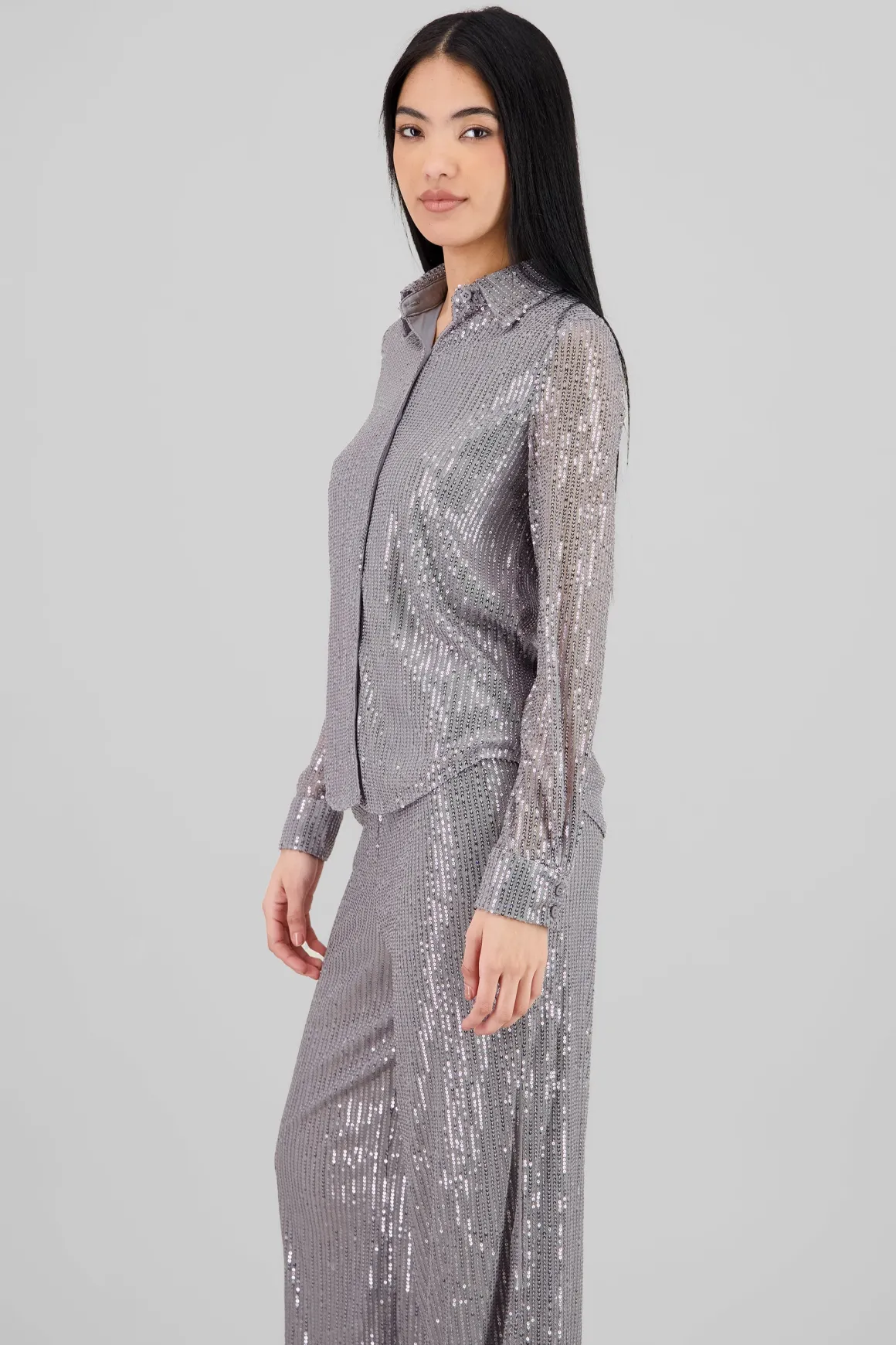 Camisa manga larga lentejuelas