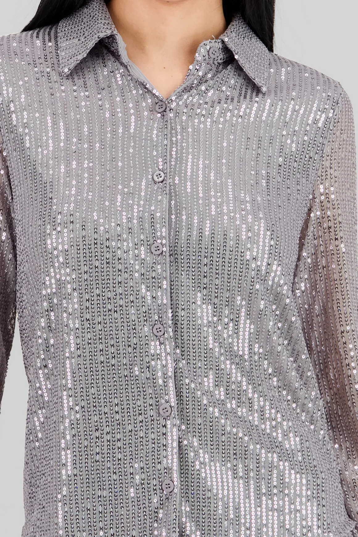 Camisa manga larga lentejuelas