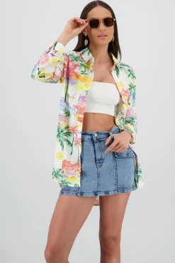 Camisa manga larga oversize detalle botones