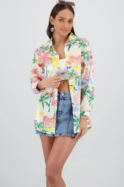 Camisa manga larga oversize detalle botones