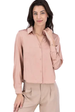 Camisa monocolor satinada