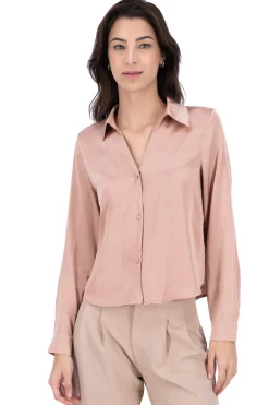 Camisa monocolor satinada