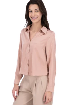 Camisa monocolor satinada