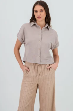 Camisa over manga corta