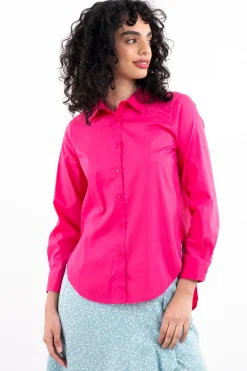 Camisa oversize asimétrica lisa