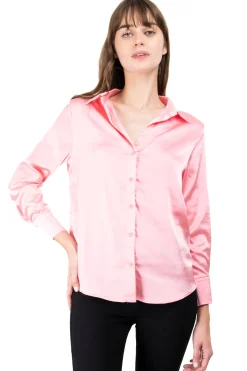 Camisa satinada manga larga