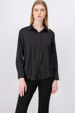 Camisa satinada manga larga