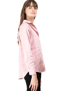 Camisa satinada manga larga