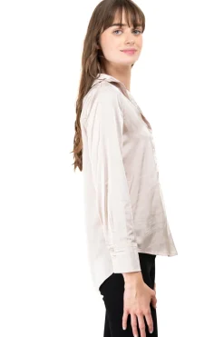 Camisa satinada manga larga