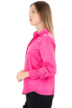 Camisa satinada manga larga