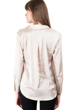 Camisa satinada manga larga