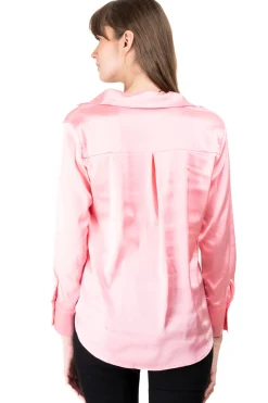 Camisa satinada manga larga