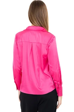 Camisa satinada manga larga