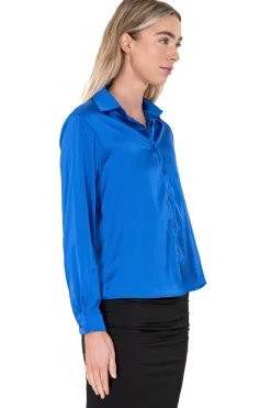 Camisa satinada monocolor